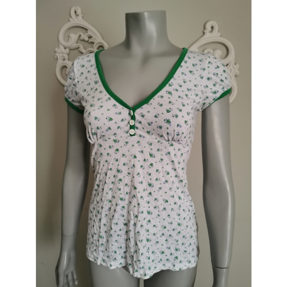 Antistar heart print v-neck t-shirt